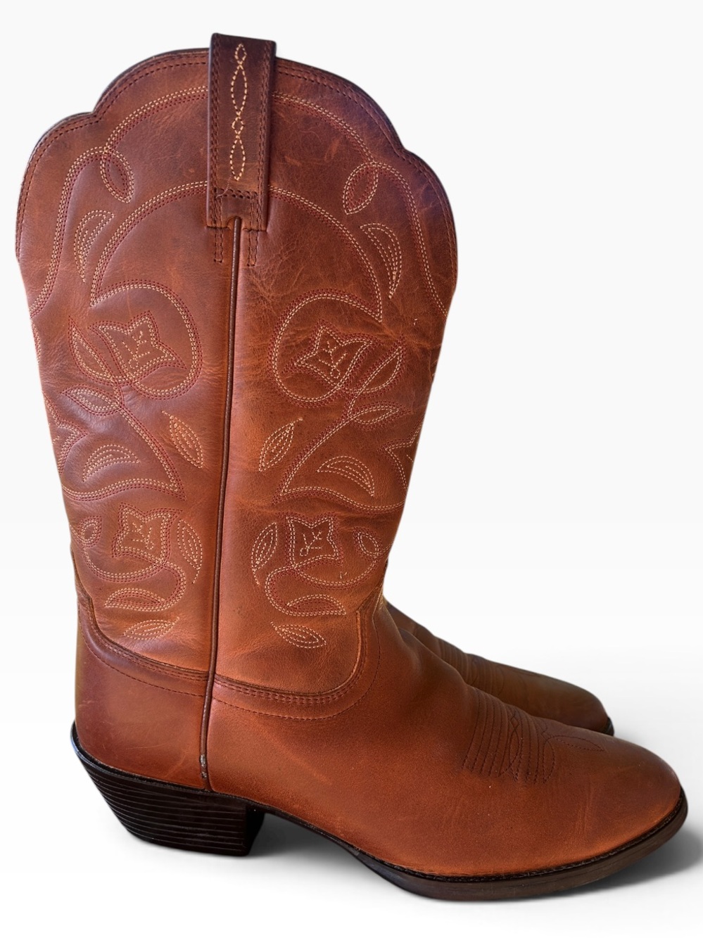 Ariat Heritage R Toe Brown Leather Western Cowgirl Boots Desert Holly Women 10